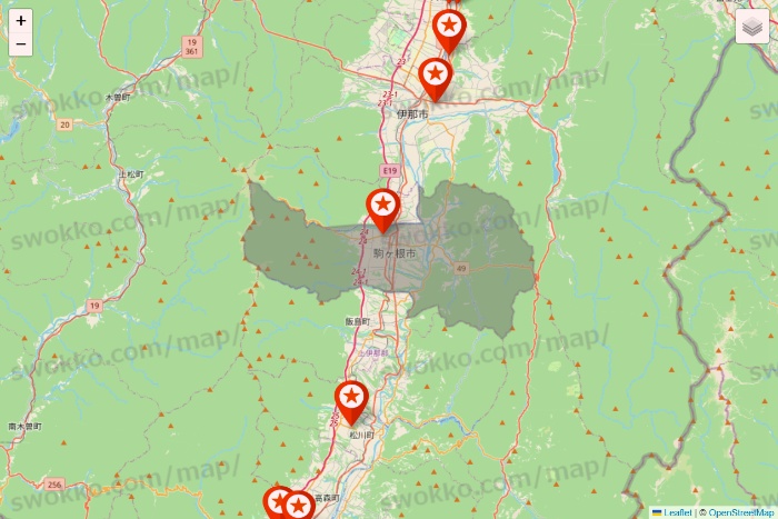 長野県のキャンドゥ（Can★Do）の店舗地図