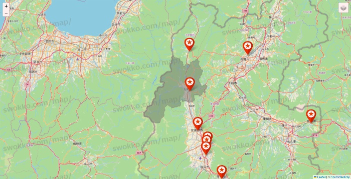 長野県のキャンドゥ（Can★Do）の店舗地図