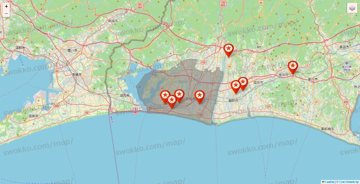 静岡県のキャンドゥ（Can★Do）の店舗地図