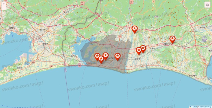 静岡県のキャンドゥ（Can★Do）の店舗地図