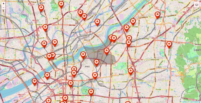 大阪府のキャンドゥ（Can★Do）の店舗地図