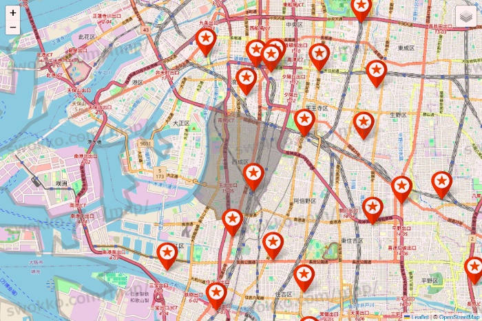 大阪府のキャンドゥ（Can★Do）の店舗地図