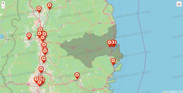 岩手県のキャンドゥ（Can★Do）の店舗地図