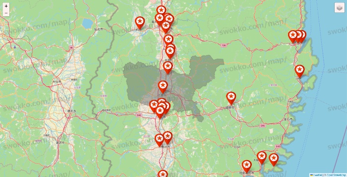 岩手県のキャンドゥ（Can★Do）の店舗地図