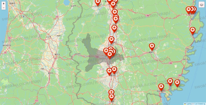岩手県のキャンドゥ（Can★Do）の店舗地図