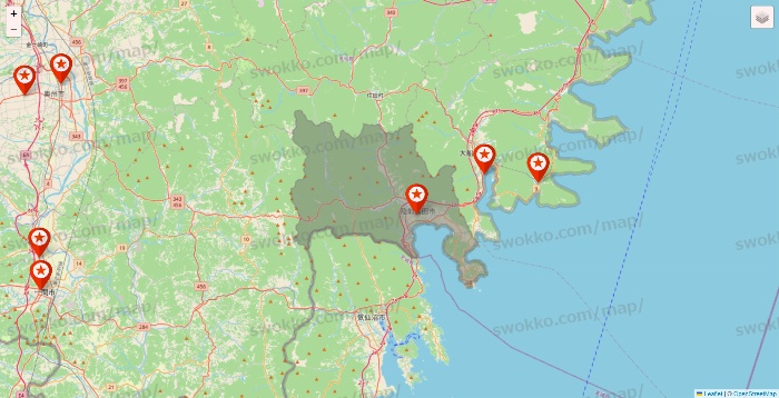 岩手県のキャンドゥ（Can★Do）の店舗地図