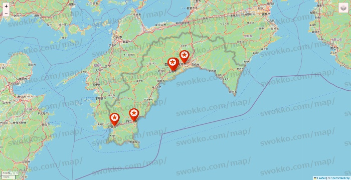高知県のキャンドゥ（Can★Do）の店舗地図