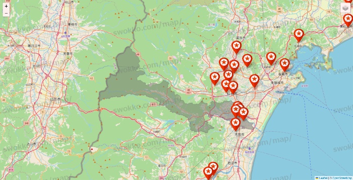 宮城県のキャンドゥ（Can★Do）の店舗地図