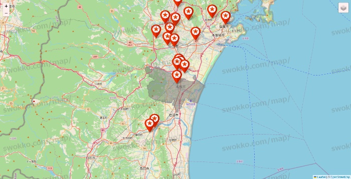 宮城県のキャンドゥ（Can★Do）の店舗地図