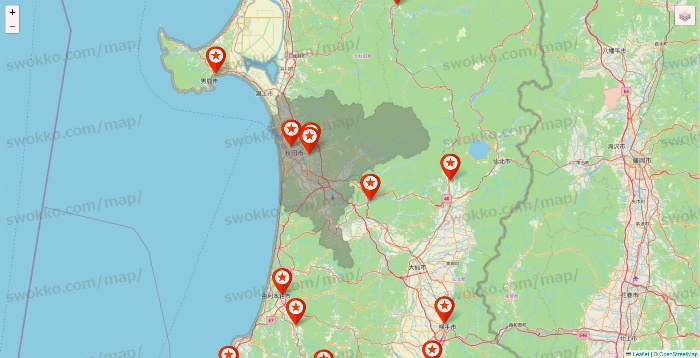 秋田県のキャンドゥ（Can★Do）の店舗地図