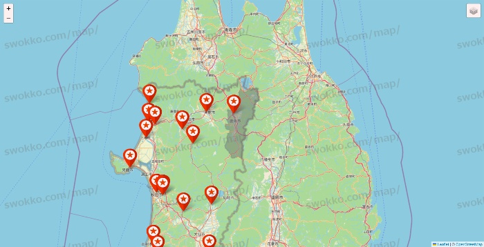 秋田県のキャンドゥ（Can★Do）の店舗地図