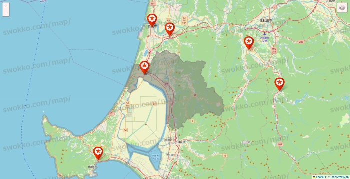 秋田県のキャンドゥ（Can★Do）の店舗地図
