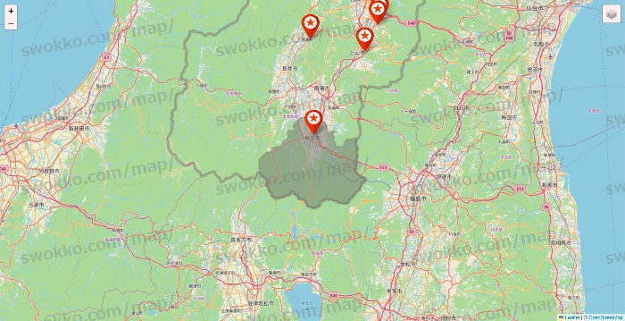 山形県のキャンドゥ（Can★Do）の店舗地図