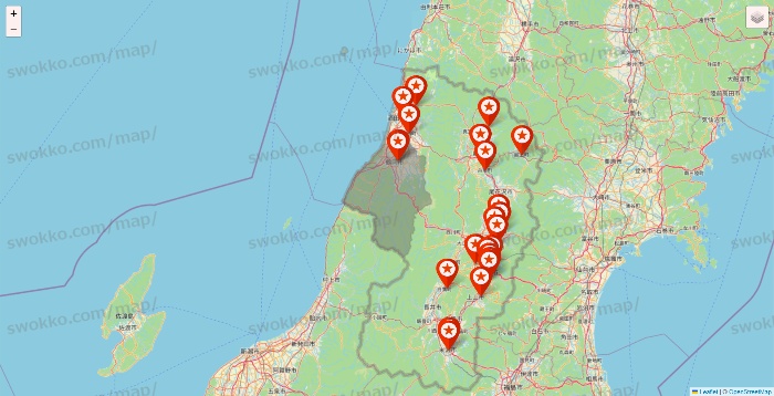 山形県のキャンドゥ（Can★Do）の店舗地図