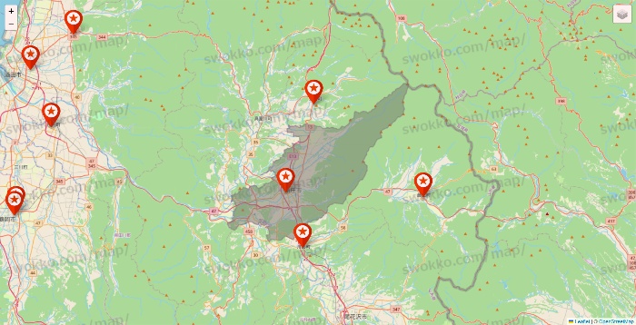 山形県のキャンドゥ（Can★Do）の店舗地図