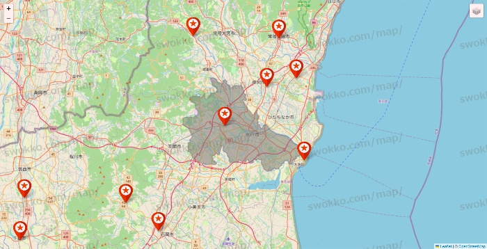茨城県のキャンドゥ（Can★Do）の店舗地図