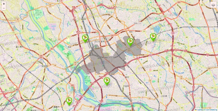 埼玉県のケア21の施設地図