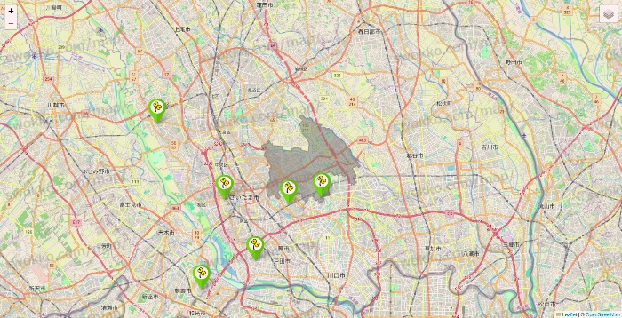 埼玉県のケア21の施設地図