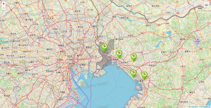 千葉県のケア21の施設地図