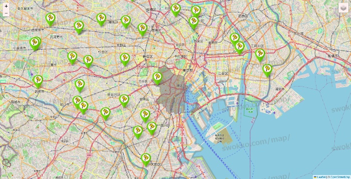 東京都のケア21の施設地図