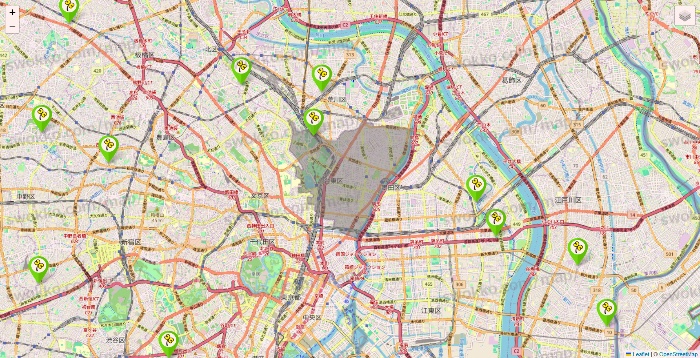 東京都のケア21の施設地図