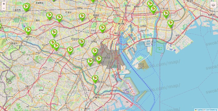 東京都のケア21の施設地図