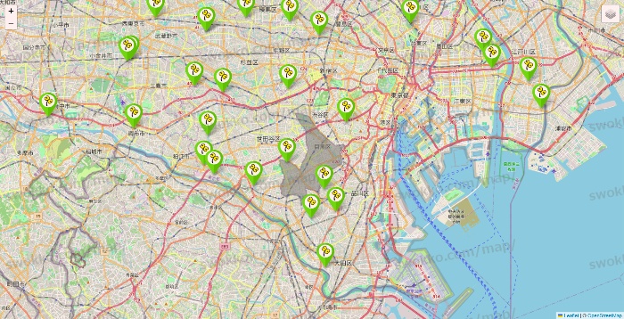 東京都のケア21の施設地図