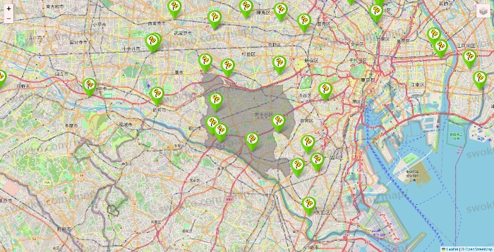 東京都のケア21の施設地図