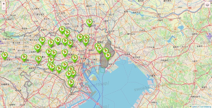 東京都のケア21の施設地図