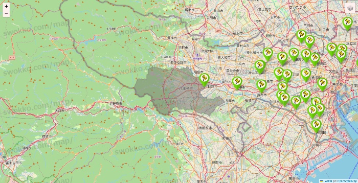 東京都のケア21の施設地図