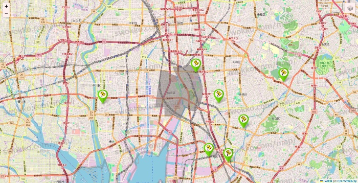 愛知県のケア21の施設地図