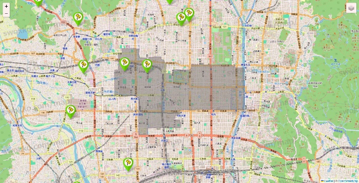 京都府のケア21の施設地図