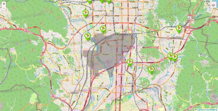 京都府のケア21の施設地図