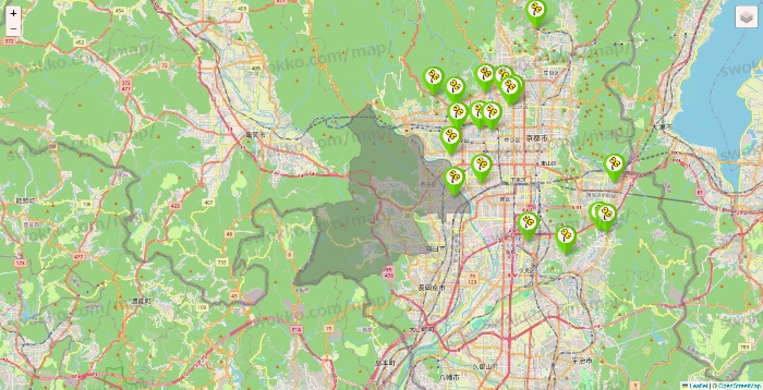 京都府のケア21の施設地図