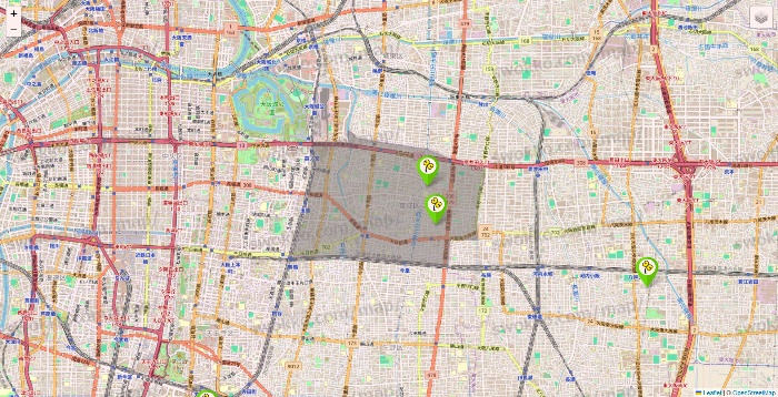 大阪府のケア21の施設地図