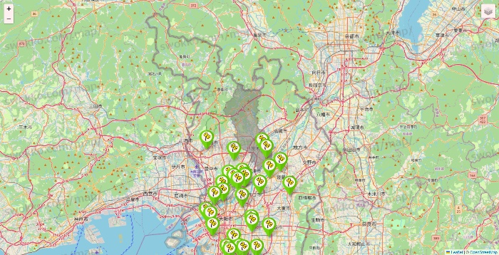 大阪府のケア21の施設地図