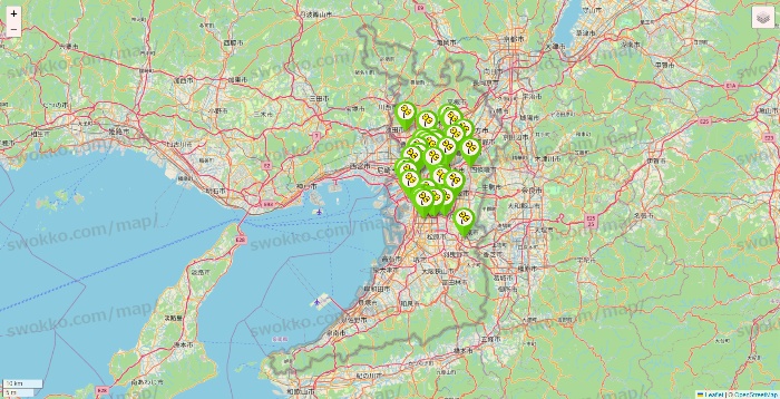 大阪府のケア21の施設地図