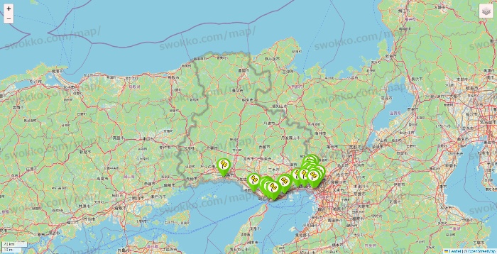 兵庫県のケア21の店舗地図