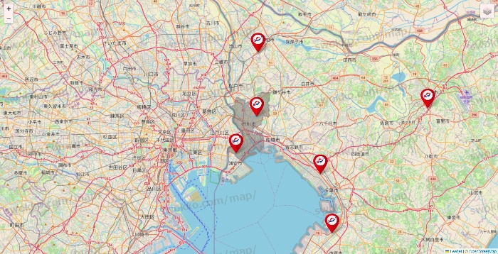千葉県の釣具のキャスティングの店舗地図