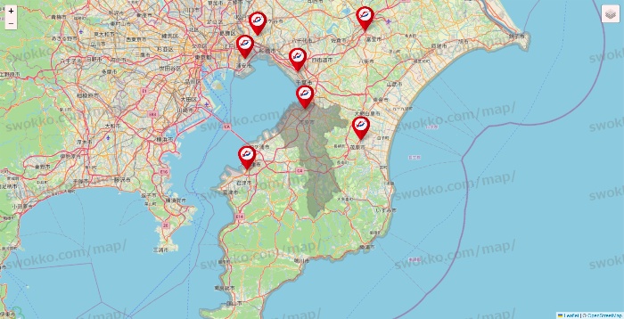 千葉県の釣具のキャスティングの店舗地図