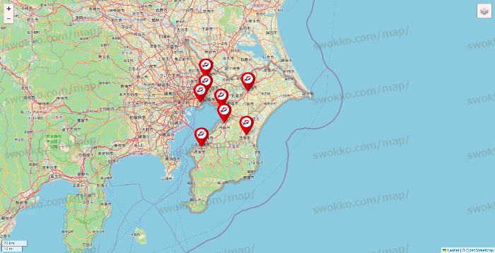 千葉県の釣具のキャスティングの店舗地図