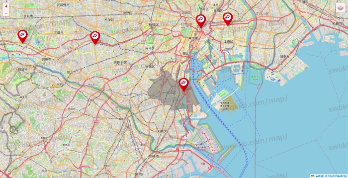東京都の釣具のキャスティングの店舗地図