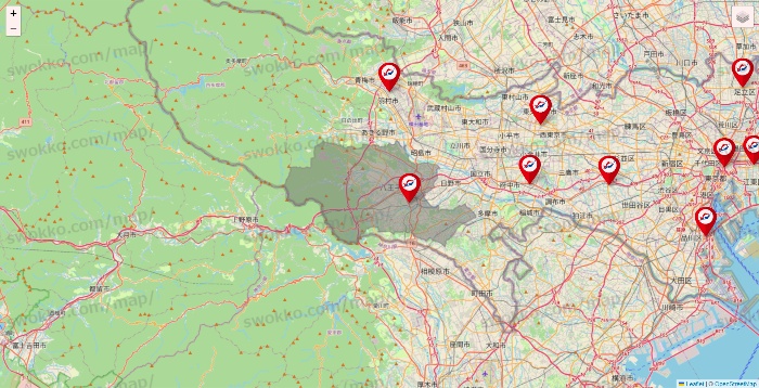 東京都の釣具のキャスティングの店舗地図