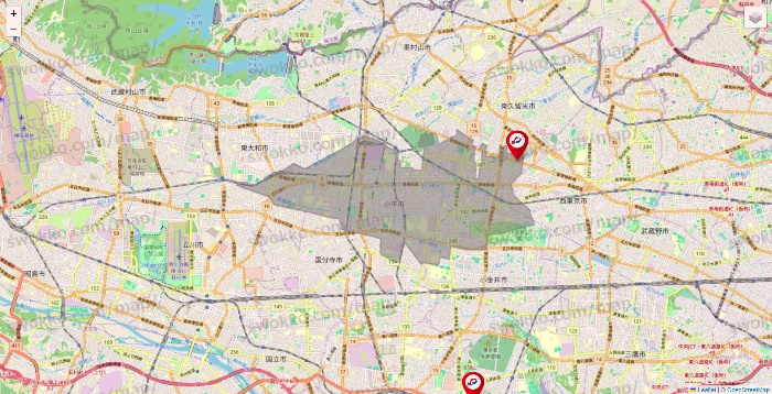 東京都の釣具のキャスティングの店舗地図