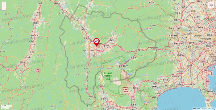 山梨県の釣具のキャスティングの店舗地図