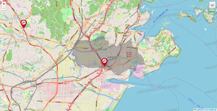 宮城県の釣具のキャスティングの店舗地図