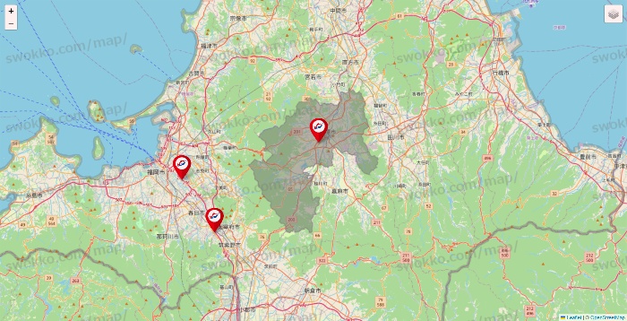 福岡県の釣具のキャスティングの店舗地図