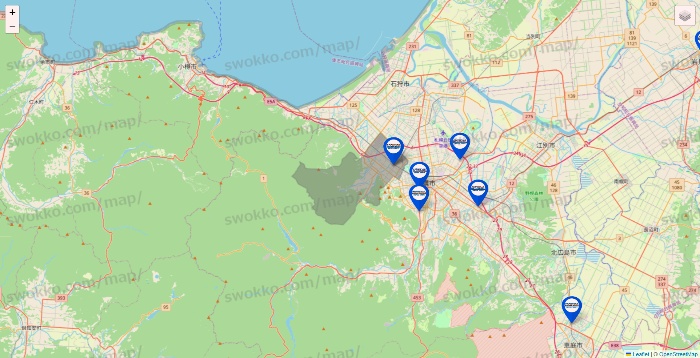 北海道のセントラルスポーツの店舗地図