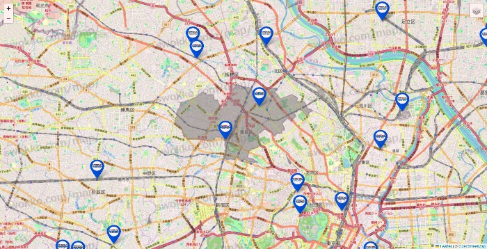 東京都のセントラルスポーツの店舗地図