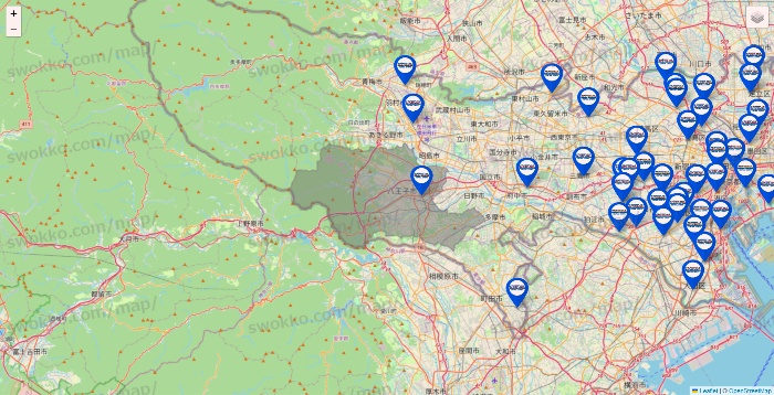 東京都のセントラルスポーツの店舗地図